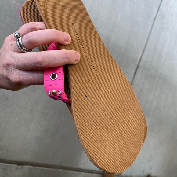 Summer vibrant pink leather sandals - Picture 6 of 7